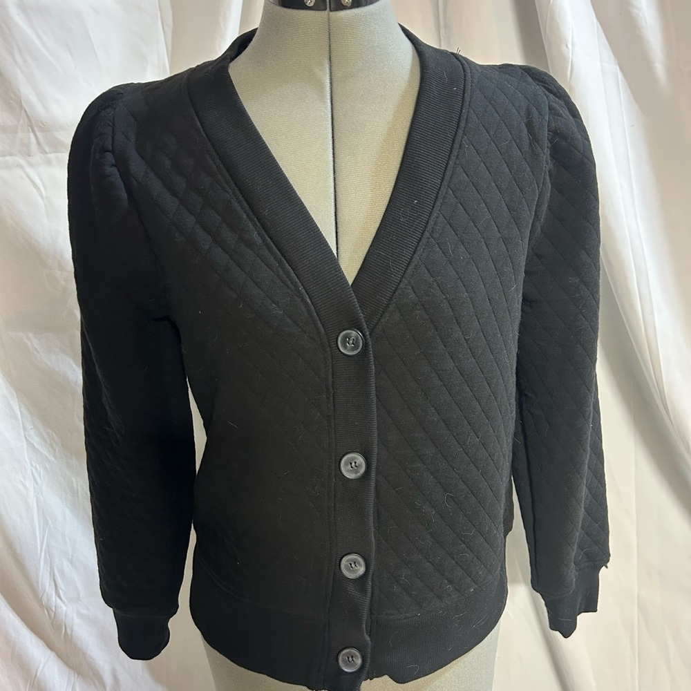 Black Quilted Women's Sweater